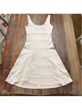 Josie Natori Cream Ivory Fit Flare A-Line Knit Dress XS